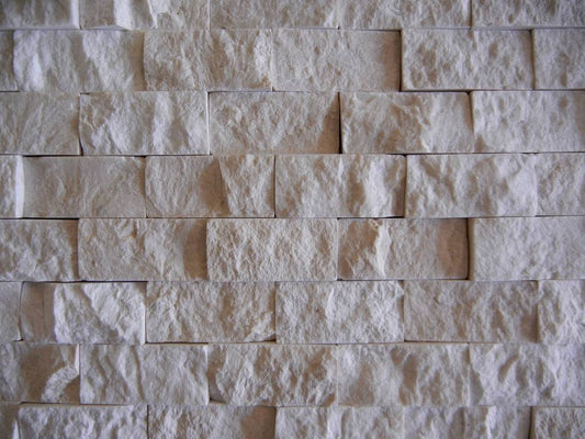 Beige marble Split Face mosaic 1x2 - Tilefornia