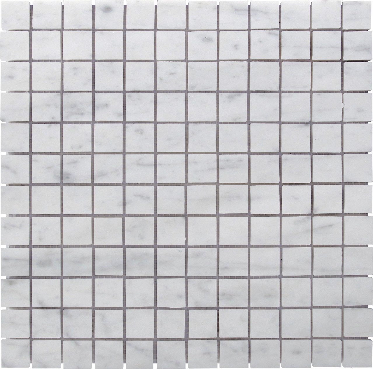 Tilefornia Bianco White Carrara Premium Italian Polished Marble Mosaic Tiles 1 Square Feet ( 1'' x 1'' MOSAIC) - Tilefornia