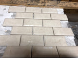 Botticino Marble 2X4 Deep-Beveled Polished Brick Mosaic Tile - Tilefornia