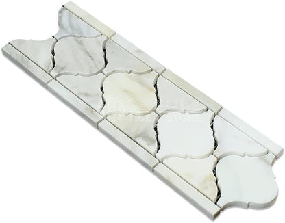 Calacatta Gold (Italian Calcutta) Marble Lantern Border, Honed - Tilefornia