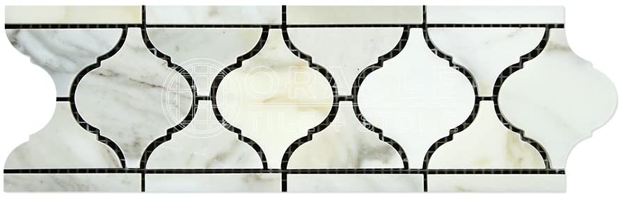 Calacatta Gold (Italian Calcutta) Marble Lantern Border, Polished - Tilefornia