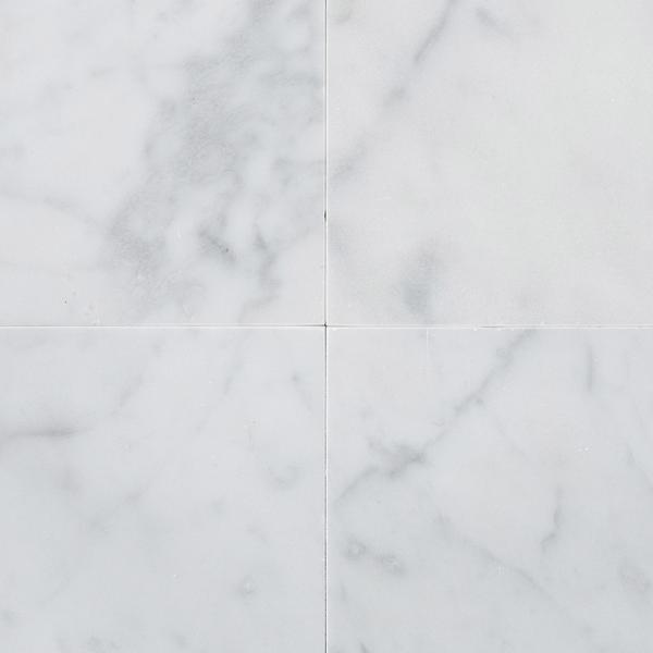 Tilefornia Italian Carrara White 12" X 12" Straight Edged Field Tile Polished/Honed - Tilefornia