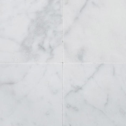 Tilefornia Italian Carrara White 12" X 12" Straight Edged Field Tile Polished/Honed - Tilefornia