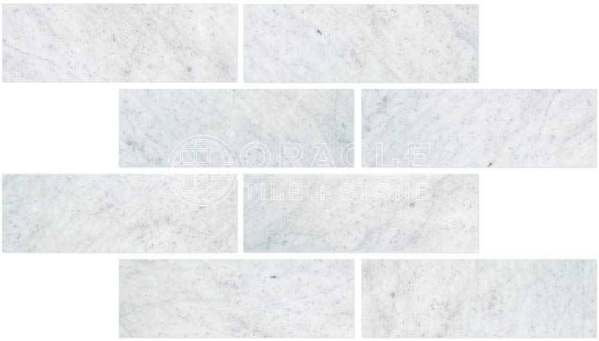 Tilefornia Italian Carrara White 4" X 12" Straight Edged Field Subway Tile Polished/Honed - Tilefornia