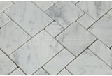 Carrara White Italian (Bianco Carrara) Marble Mini-Versailles Pattern Mosaic Tile, Honed - Tilefornia