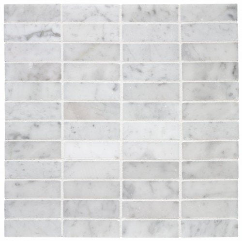 Carrara (Carrera) Bianco Honed 3x6 Subway Mosaic Tile - Tilefornia
