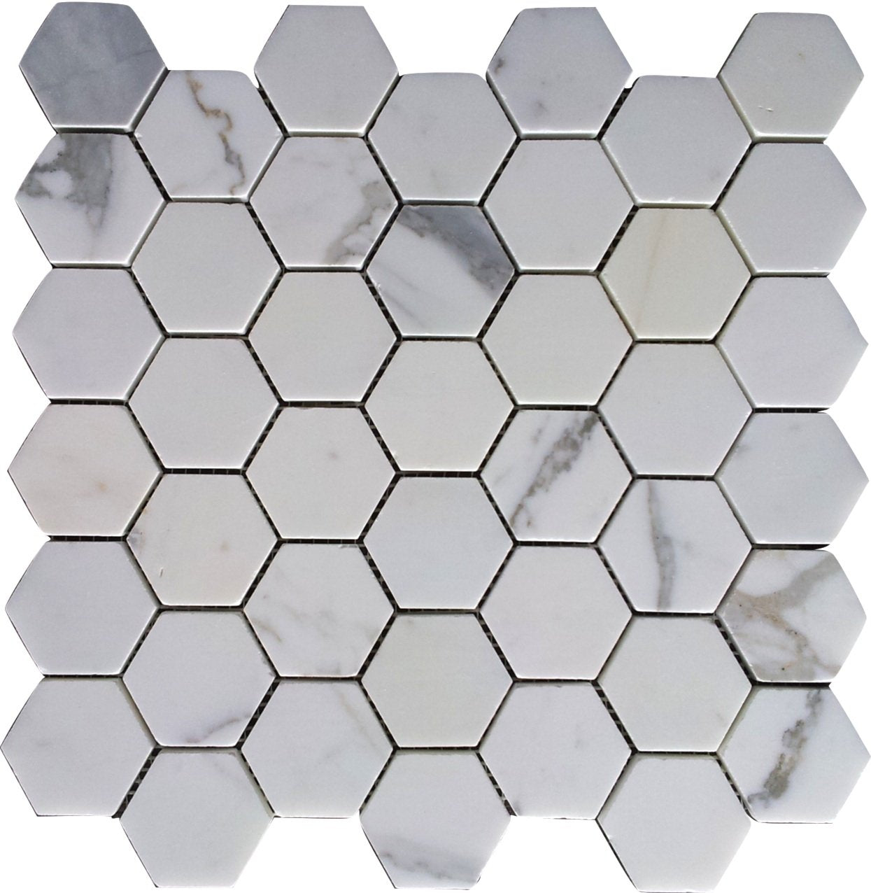 Carrara (Carrera) Herringbone 1x2" Honed Venato Mosaic Tile - Tilefornia