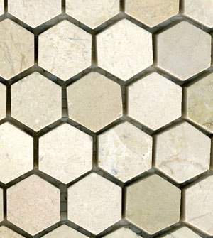 Crema Marfil SAMPLE Mosaic Hexagon Honed - Tilefornia