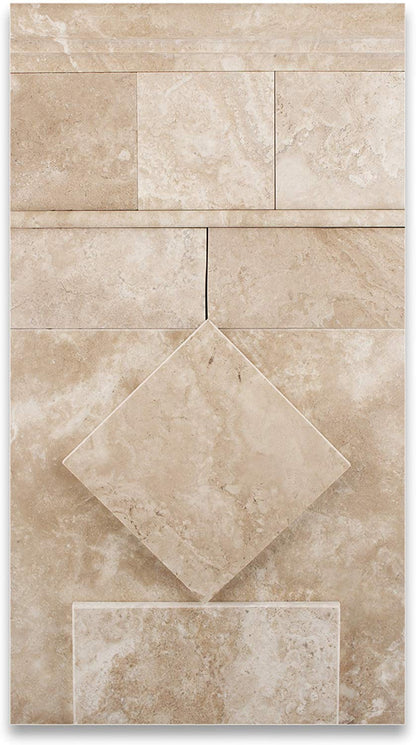 Durango Cream Travertine Honed 1/2 X 12 Pencil Liner - 4" Sample - Tilefornia