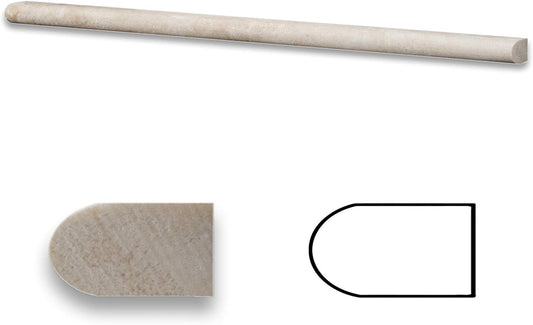 Durango Cream Travertine Honed 1/2 X 12 Pencil Liner - Box of 5 pcs. - Tilefornia