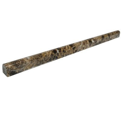 Emperador Dark 3/4" X 12" Polished Bullnose Liner Trim Decorative - Tilefornia