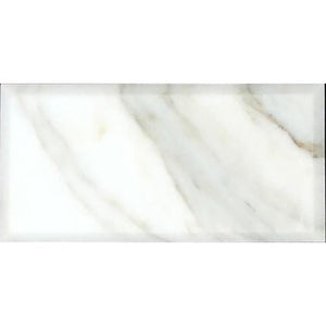 Tilefornia Calacatta Gold 3" X 6" Deep Beveled Field Subway Tile Polished/Honed - Tilefornia