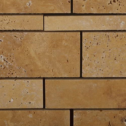 Gold / Yellow Travertine Honed Random Strip Mosaic Tile - Lot of 50 sq. ft. - Tilefornia