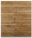 Gold / Yellow Travertine Honed Random Strip Mosaic Tile - Lot of 50 sq. ft. - Tilefornia