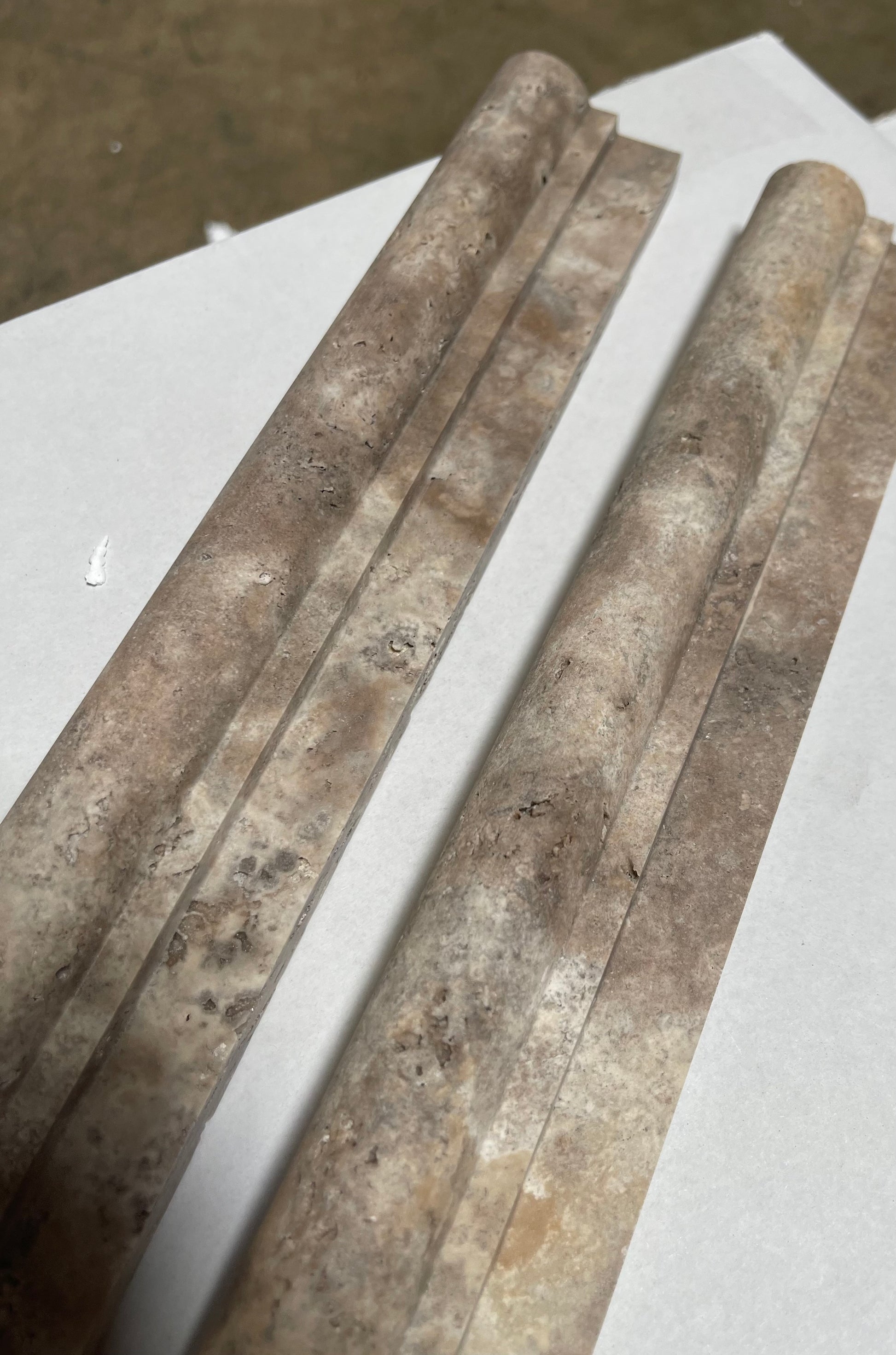 Rustic Travertine Honed 2 X 12 Chair Rail Ogee-1 Molding - Standard Quality - BOX of 15 PCS - Tilefornia
