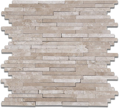 Beige Durango Travertine Mosaic Tile, Split Face & Polished