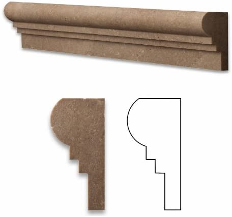 Noce Travertine Honed 2 1/2 X 12 OG-2 Chair Rail Liner Trim - Lot of 50 pcs. - Tilefornia