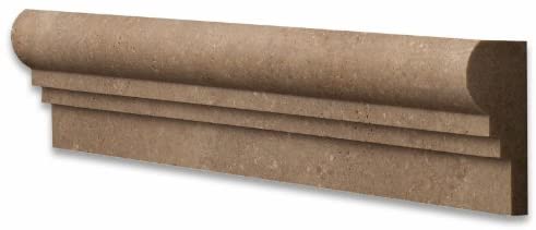 Noce Travertine Honed 2 1/2 X 12 OG-2 Chair Rail Liner Trim - Box of 5 pcs. - Tilefornia