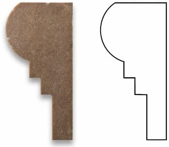 Noce Travertine Honed 2 1/2 X 12 OG-2 Chair Rail Liner Trim - 4" Sample - Tilefornia