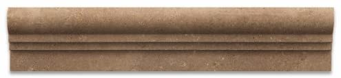 Noce Travertine Honed 2 1/2 X 12 OG-2 Chair Rail Liner Trim - Lot of 50 pcs. - Tilefornia