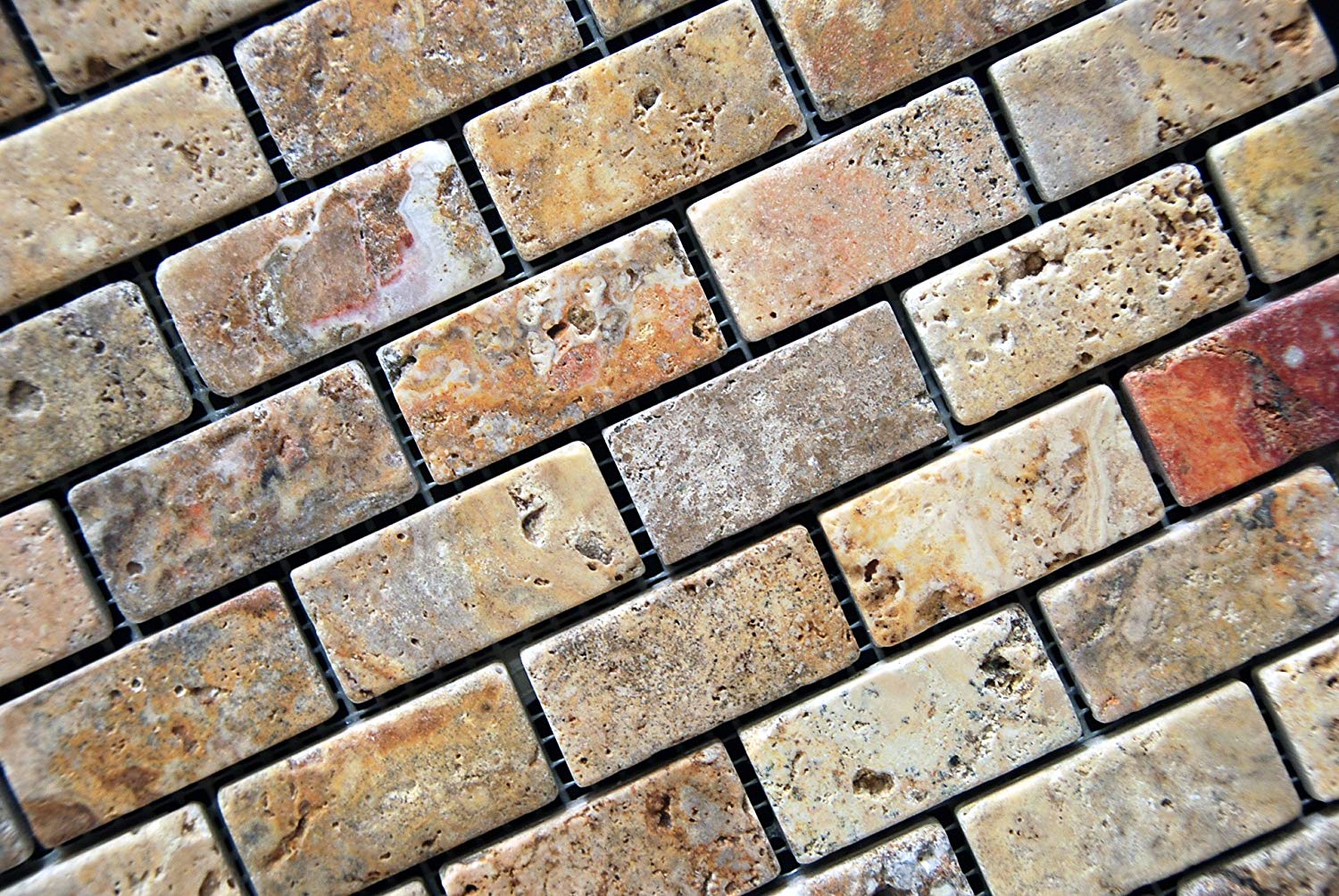 Tuscany Scabas 1 x 2 Tumbled Brick Pattern - Tilefornia