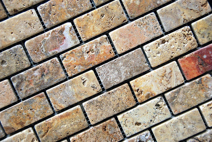 Tuscany Scabas 1 x 2 Tumbled Brick Pattern - Tilefornia