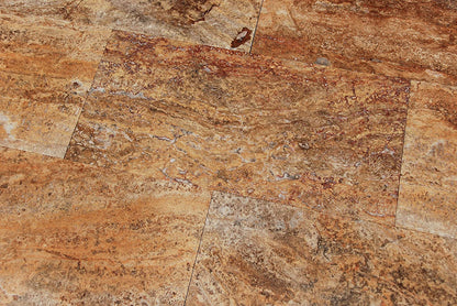 Scabos Travertine 12X24 Filled and POLISHED VEIN CUT Tiles - Premium Quality (LOT of 30 PCS. (60 SQ. FT.)) - Tilefornia