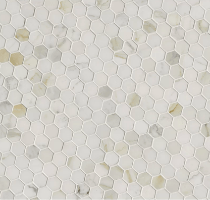Tilefornia Calacatta Gold 1" Hexagon Mosaic Tile Polished/Honed - Tilefornia