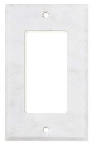 Tilefornia Carrara White Marble Single Rocker Switch Plate Polished/Honed - Tilefornia