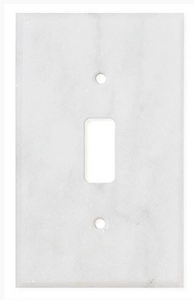 Tilefornia Carrara White Marble Single Toggle Switch Plate Polished/Honed - Tilefornia