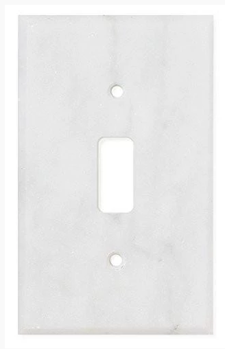 Tilefornia Carrara White Marble Single Toggle Switch Plate Polished/Honed - Tilefornia