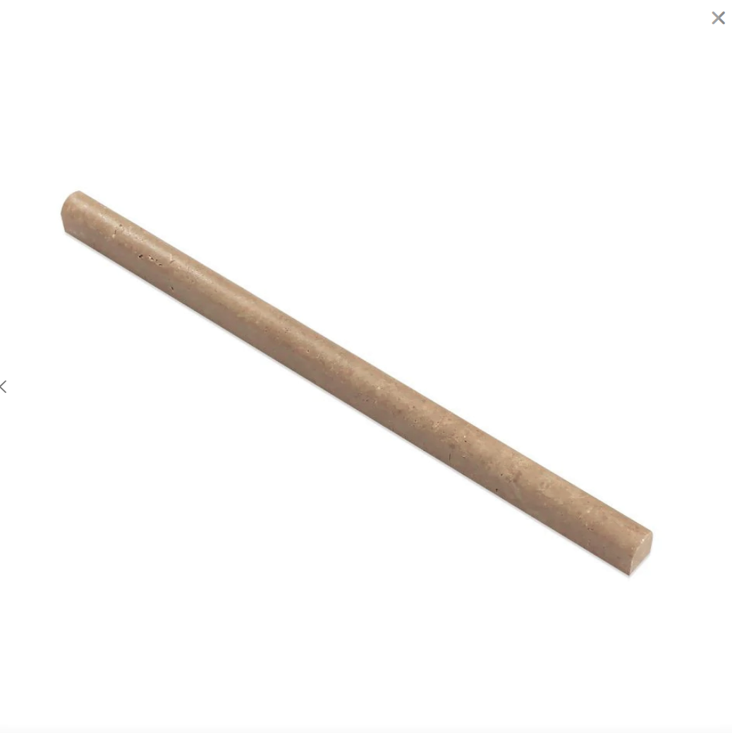 Walnut Travertine Honed 1/2 X 12 Pencil Liner - BOX of 15 PCS - Tilefornia