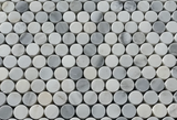 Oriental White (Eastern White) Marble Penny Round Mosaic Tile - Tilefornia