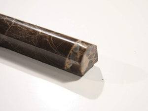 Spanish Dark Emperador Marble pencil rail molding - Tilefornia