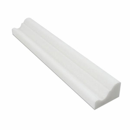 Tilefornia Tilefornia Thassos White Marble 2" X 12" Crown (Mercer) Molding Trim - Tilefornia
