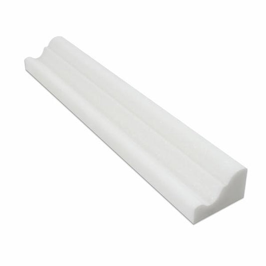 Tilefornia Tilefornia Thassos White Marble 2" X 12" Crown (Mercer) Molding Trim - Tilefornia
