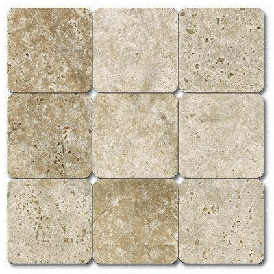 Travertine Tumbled Mosaic in Tuscany Classic - Tilefornia