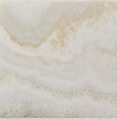 White Onyx Tile 12x12, Polished & Cross-Cut