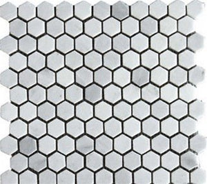 White Marble 1" Hexagon Polished tile- Stunning Tile, Super Low Price - Tilefornia