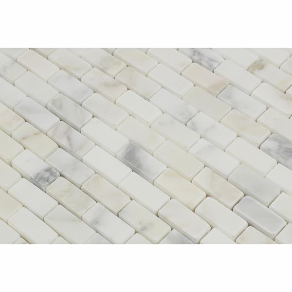 Tilefornia Calacatta Gold Marble Baby Brick 5/8" X 1 1/4" Mosaic Tile - Tilefornia