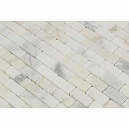 Tilefornia Calacatta Gold Marble Baby Brick 5/8" X 1 1/4" Mosaic Tile - Tilefornia