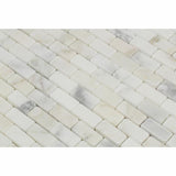 Tilefornia Calacatta Gold Marble Baby Brick 5/8" X 1 1/4" Mosaic Tile - Tilefornia