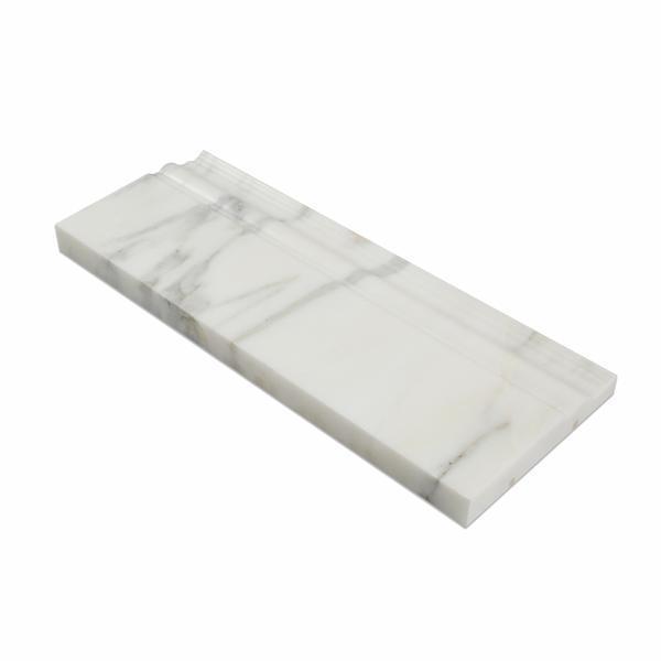 Tilefornia Calacatta Gold Marble 5" Baseboard Trim Molding - Tilefornia