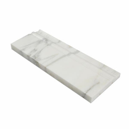 Tilefornia Calacatta Gold Marble 5" Baseboard Trim Molding - Tilefornia
