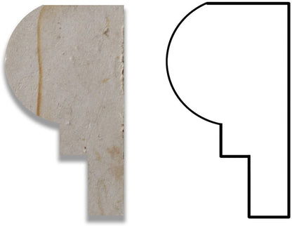 Botticino Marble Honed 2 X 12 Chair Rail Ogee-1 Molding - Standard Quality - BOX of 20 PCS - Tilefornia