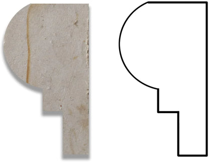Botticino Marble Honed 2 X 12 Chair Rail Ogee-1 Molding - Standard Quality - 1 FULL Piece - Tilefornia