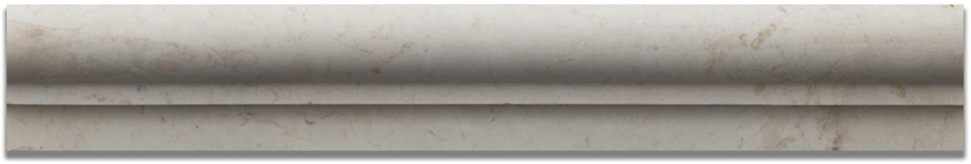 Botticino Marble Honed 2 X 12 Chair Rail Ogee-1 Molding - Standard Quality - 1 FULL Piece - Tilefornia