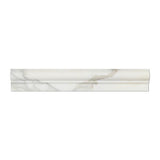 Tilefornia Calacatta Gold Marble 2" X 12" OG-1 (Single-step Chair Rail Trim) Molding Trim - Tilefornia