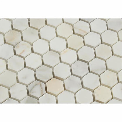 Tilefornia Calacatta Gold 1" Hexagon Mosaic Tile Polished/Honed - Tilefornia