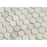 Tilefornia Calacatta Gold 1" Hexagon Mosaic Tile Polished/Honed - Tilefornia